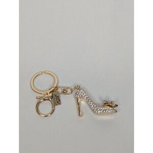 Off Park Crystal High Heel Keychain or Bag Charm - Gold Tone, Bling